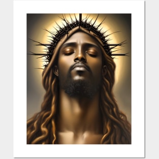 African American Jesus Christ in Prayer Posters and Art